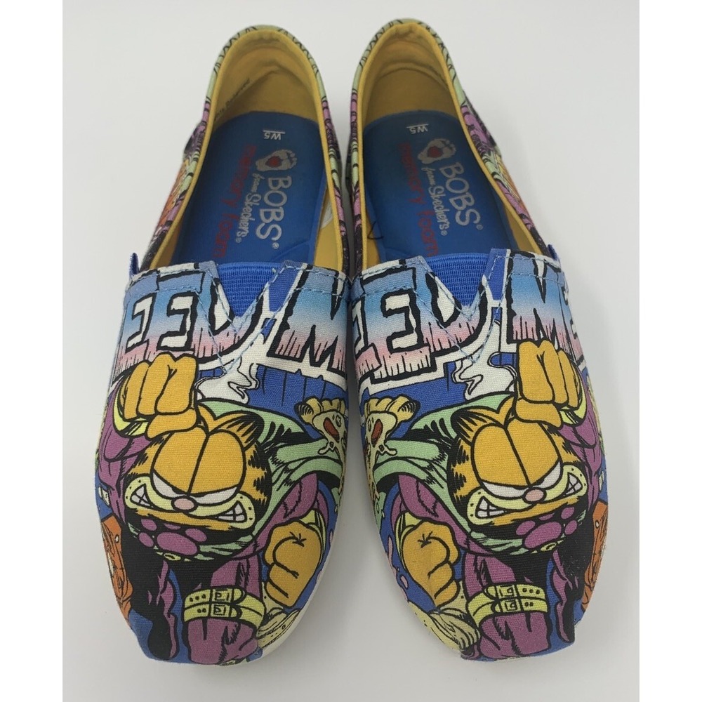 Bobs Sketchers Garfield FEED ME Slip On Shoes Women's Size 5 Memory‎ Foam
